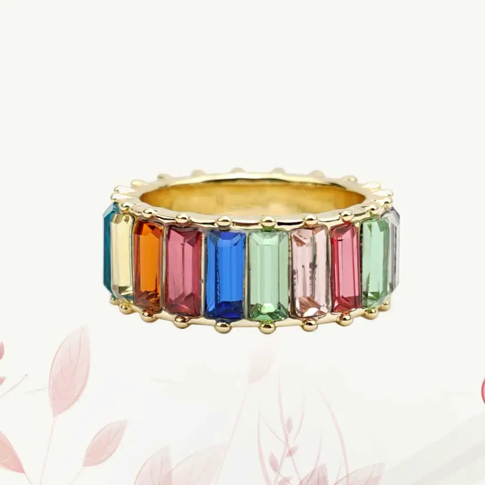 Colorful Crystal Rings Elegant Finger Rings Creative Finger Jewelry Finger Decoration 8