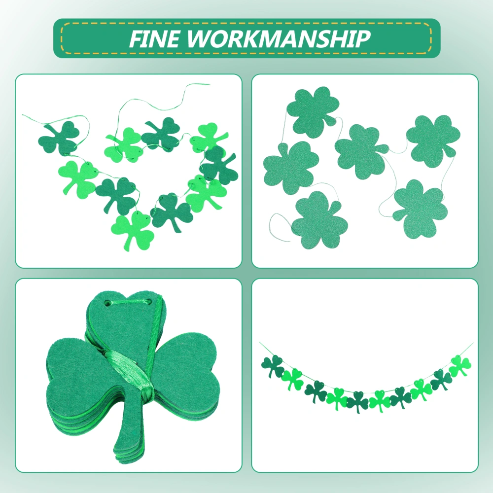 11Pcs St. Patrick's Day Decorations Clover Banners Party Wall Hanging Decor