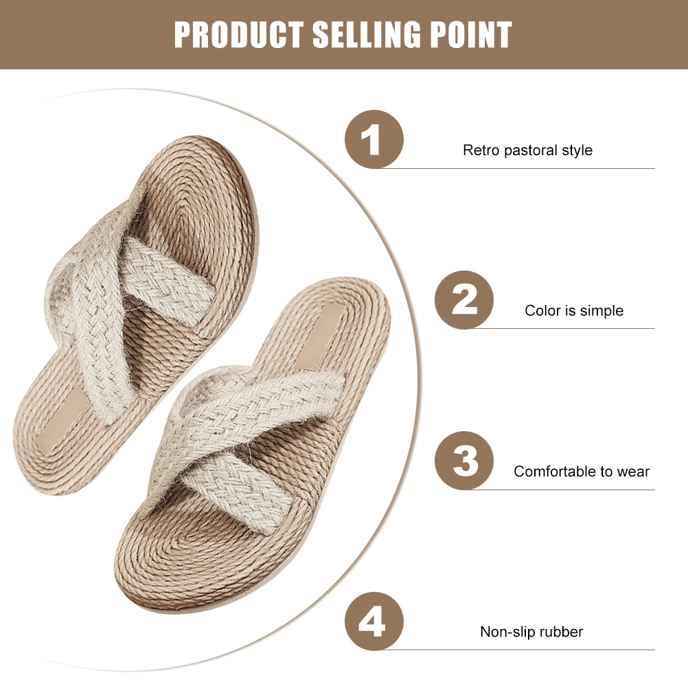 1 Pair Japanese Style Slippers Household Slippers Indoor Sandals for Summer