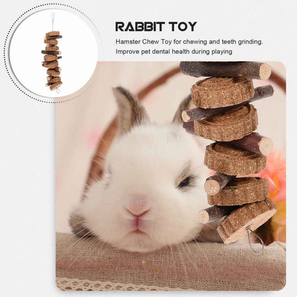 Rabbit Chew Toy Natural Biting Toy Portable Small Pets Chewing Toy Bunny Hamster Teething Toy