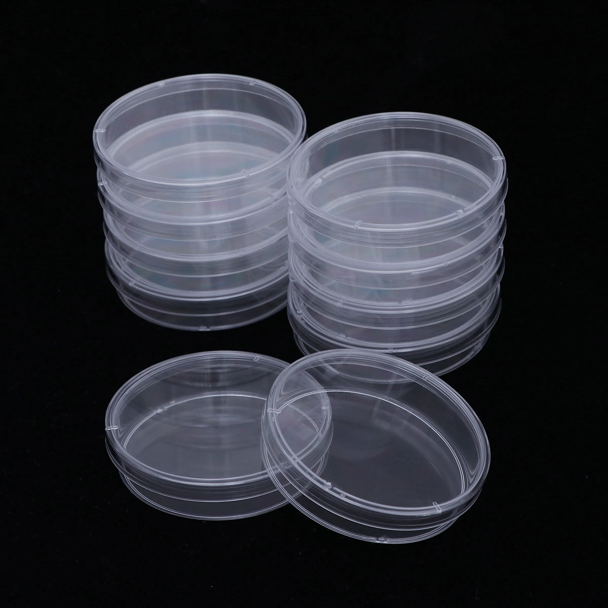 10pcs 70mm Plastic Petri Dishes Sterile Bacterial Culture Dish with Lid
