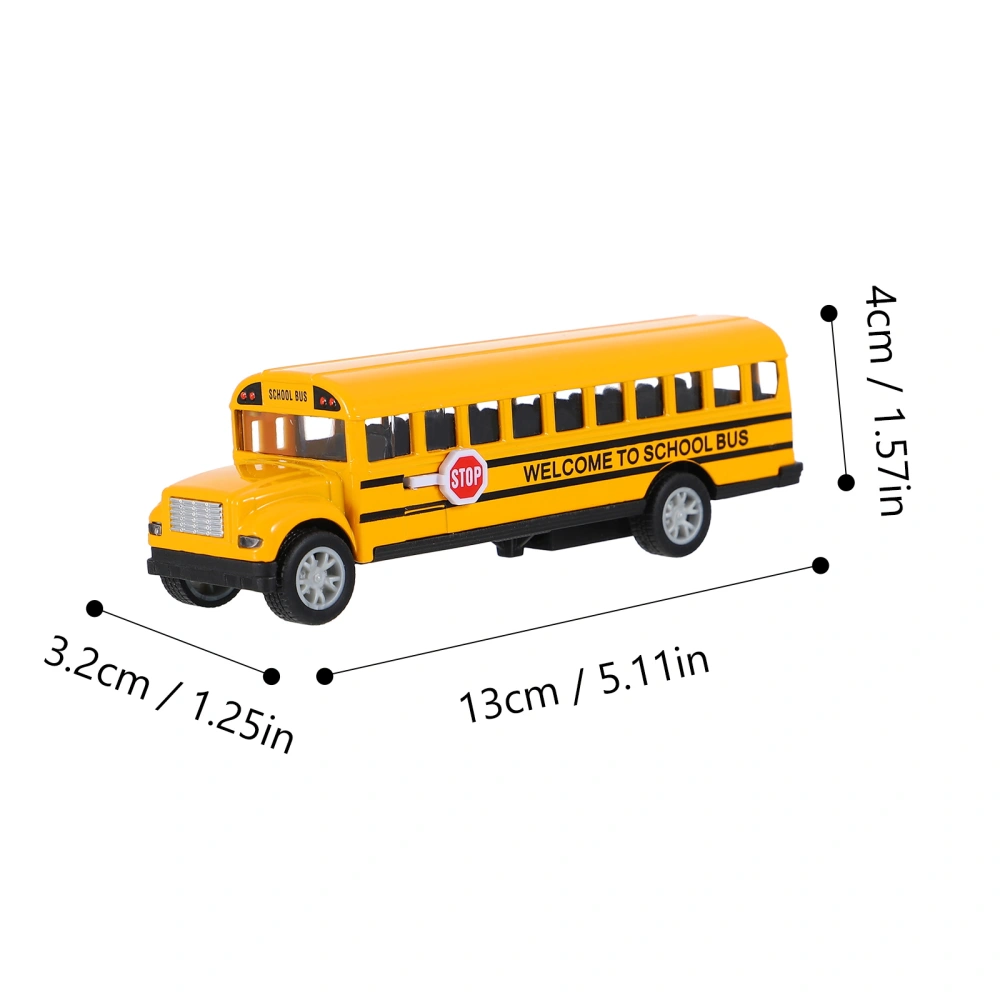 1Pc School Bus Model Toy Alloy Pull Back Model Bus Toy Kids Car Toy (Random Style)