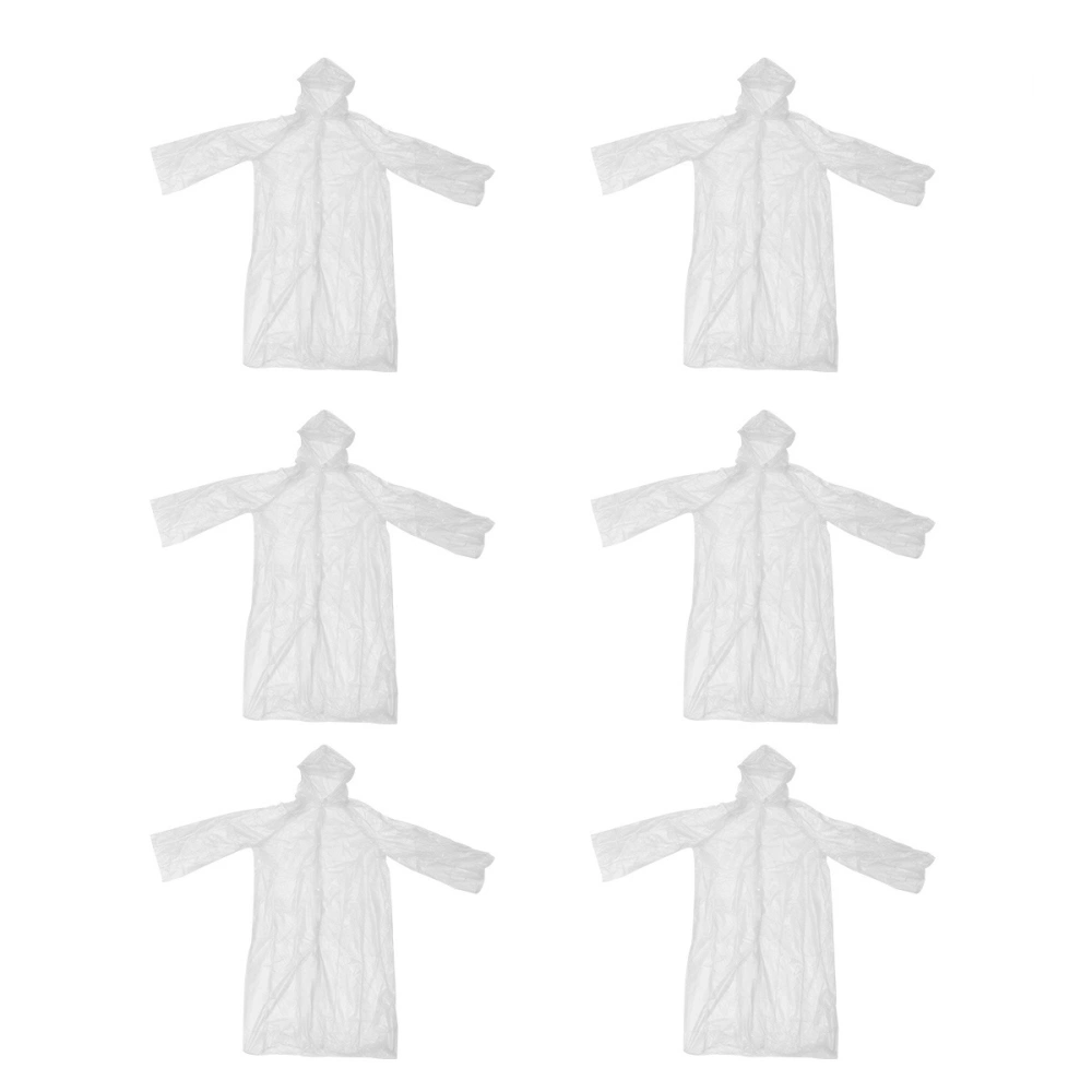 10pcs Disposable Raincoat Outdoor Thickened Disposable Raincoat for Man Woman (White)