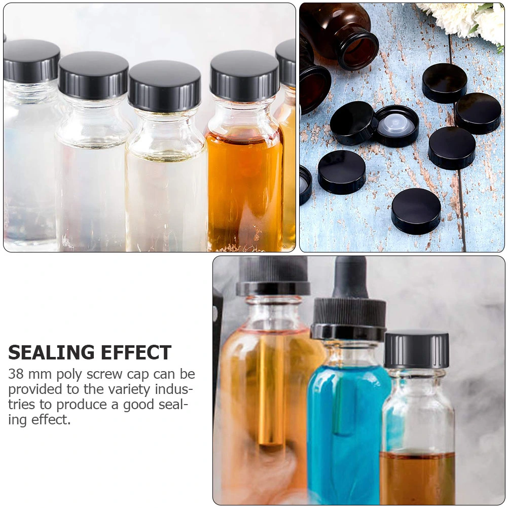 5Pcs 38mm Poly Seal Screw Caps Plastic Bottle Lids Round Glass Beer Bottles Caps