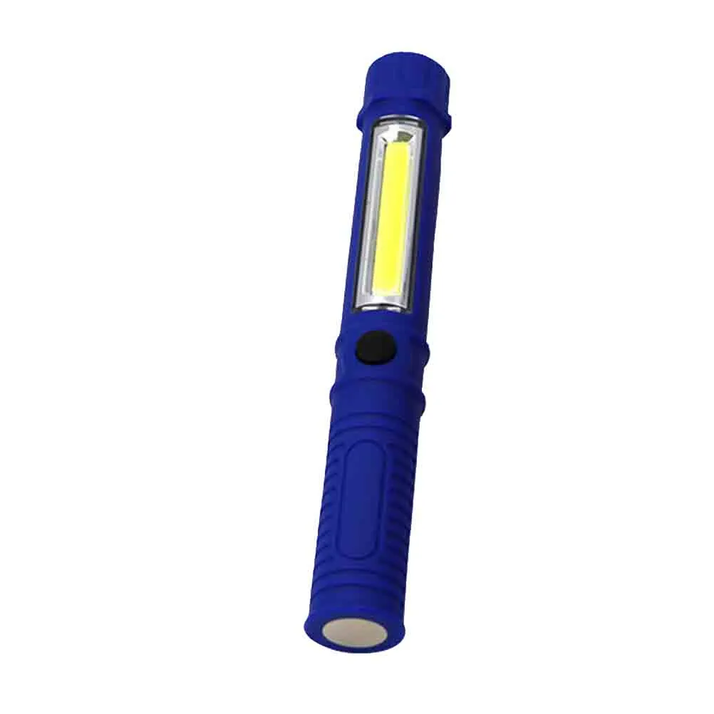 Multifunction COB LED Work Light Mini Pen Inspection Repair Flashlight Torch with Magnetic Base and Clip (Blue)