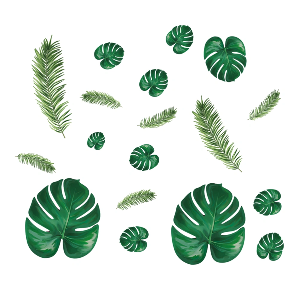 Home Style Self-Adhesive Painting Sticker Leaf Waterproof Sticker for Shoe Cabinet Living Room Decoration （Green）