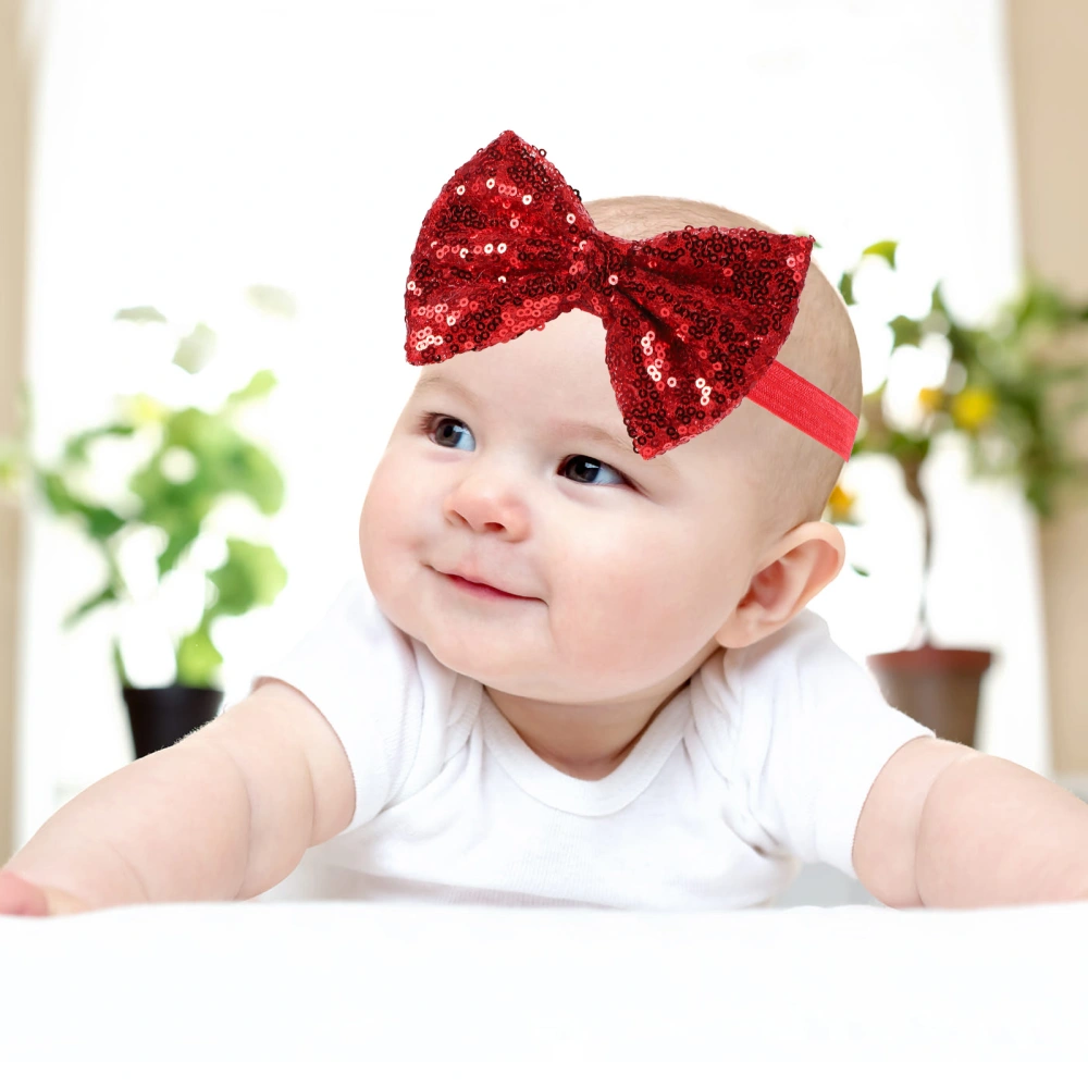 2Pcs Baby Headbands Adorable Hair Band Newborns Infant Headdress (Red, Green)