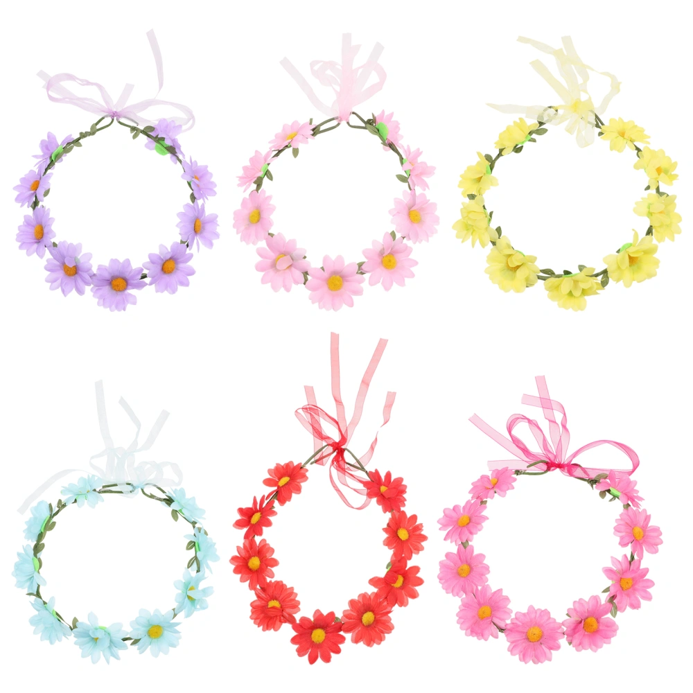 6Pcs Marguerite Decorative Headband Women Bridal Fashionable Clothing Accessory