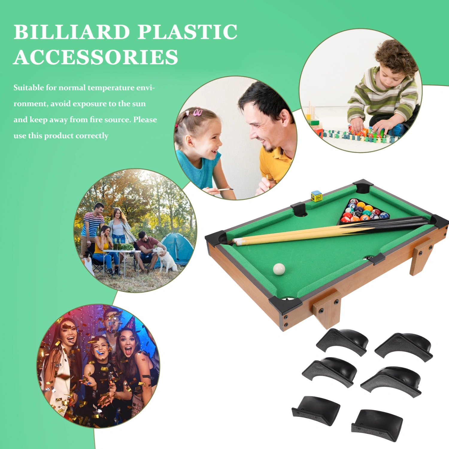 2 Sets Billiards Table Pocket Liner Table Accessories Table Tools for Pool Table (Black)