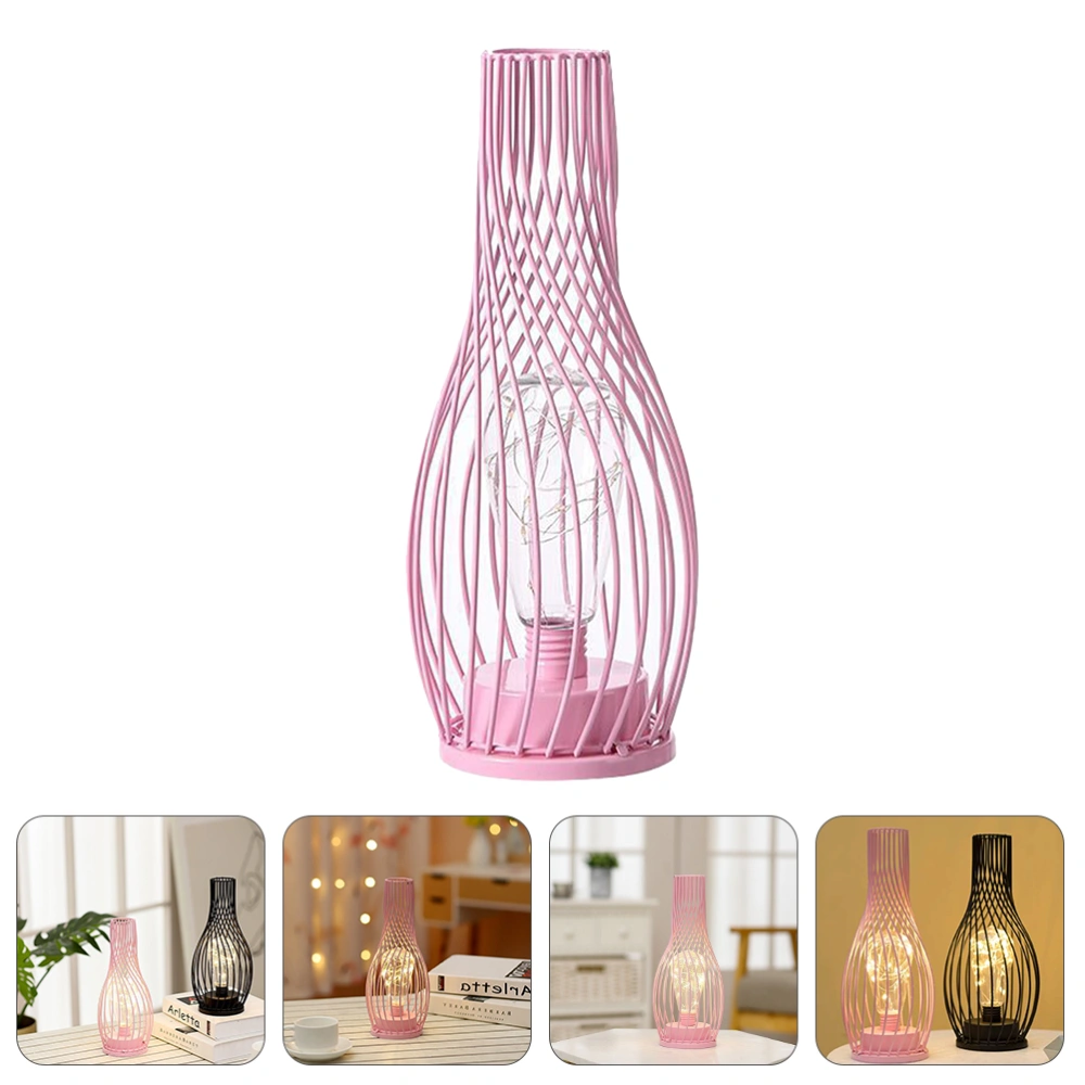 Modern Iron Vase Night Light Decoration Lamp Table Lamp without Battery