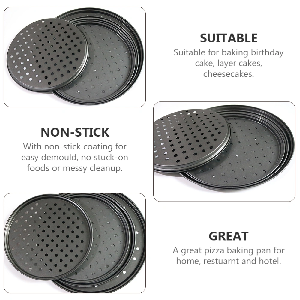 1pc Non-stick Pizza Baking Pan Tray with Holes Nonstick Baking Mold Cake Pan Bakeware for Pizza Cake (Black)