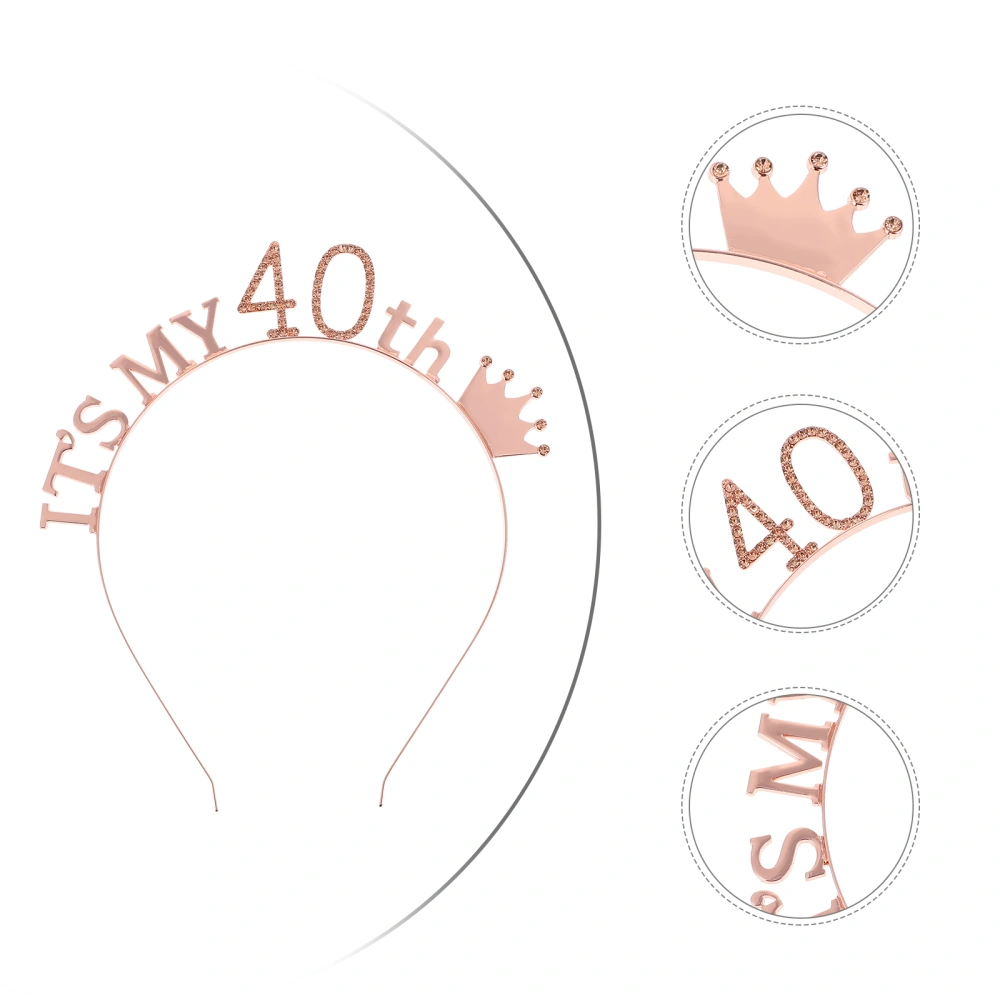 1Pc Birthday Party Headdress Crown Hair Band Number Letter Design Hair