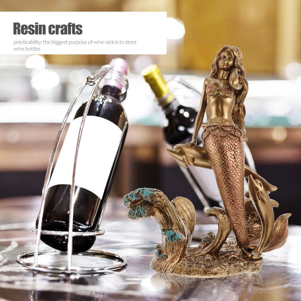 Mermaid Dolphin Design Wine Rack Chic Red Wine Display Rack Desktop Decor