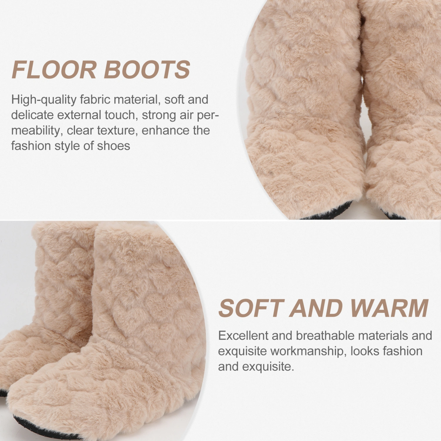 1 Pair High Tube Floor Boots Non-slip Thickening Dancing Floor Boots Warm Boots