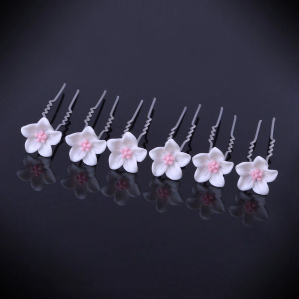 20 Pcs Lily Hair Pin Flower Hair Fork Bride Hair Pin Braid Hairpin Beautiful Hair Decoration (Mixed Color)