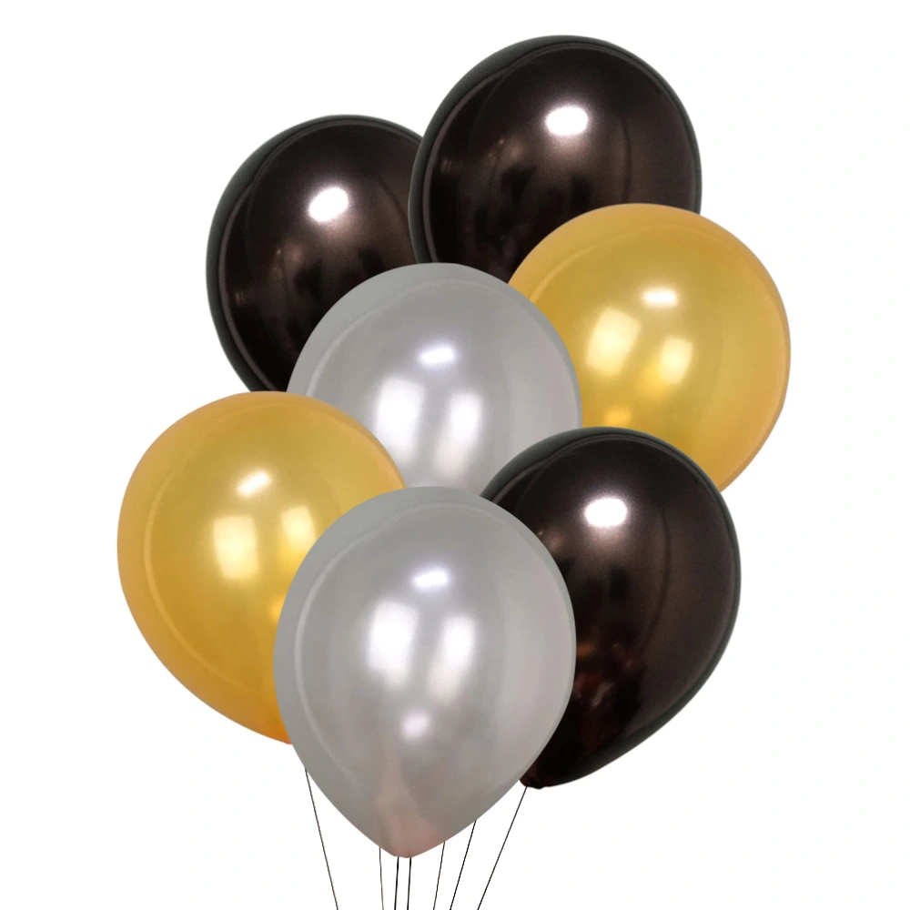 100pcs 10 Inch Ballons Shiny Pearlescent Metallic Latex Balloons Party Decoration Balloons 1.2g (Assorted Color)