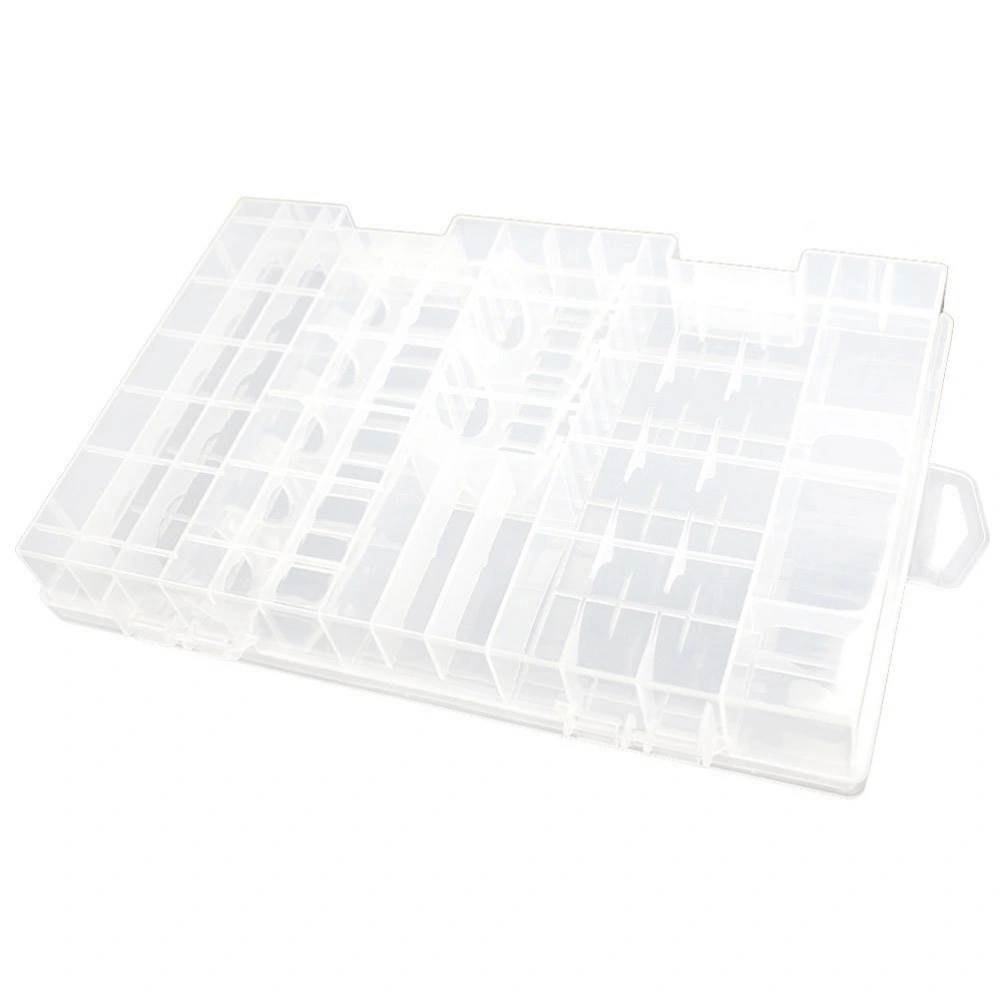 Portable AAA AA C D 9V Battery Holder Hard Plastic Battery Storage Case Box Organizer (Transparent)