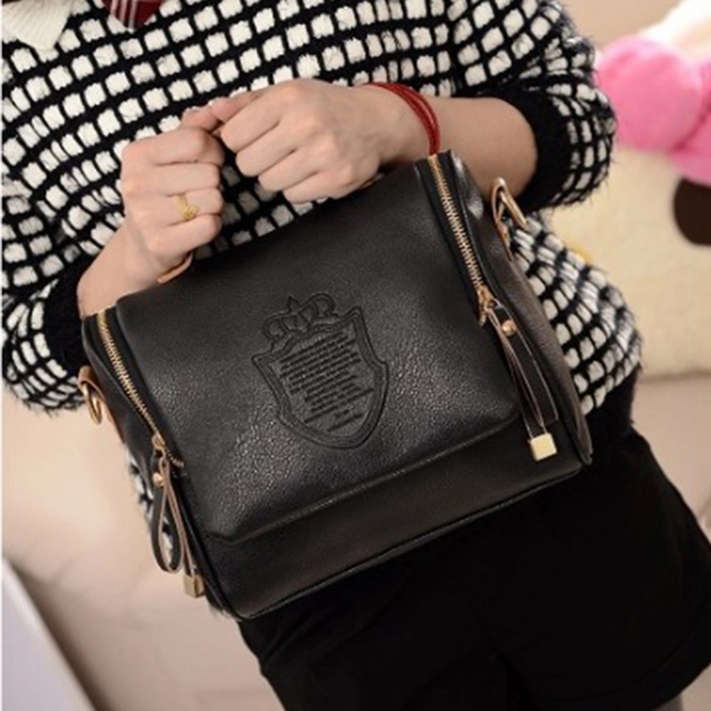 Fashion Women Handbag Classic Stamping Shield Camera Satchel Shouder Bags (Black)