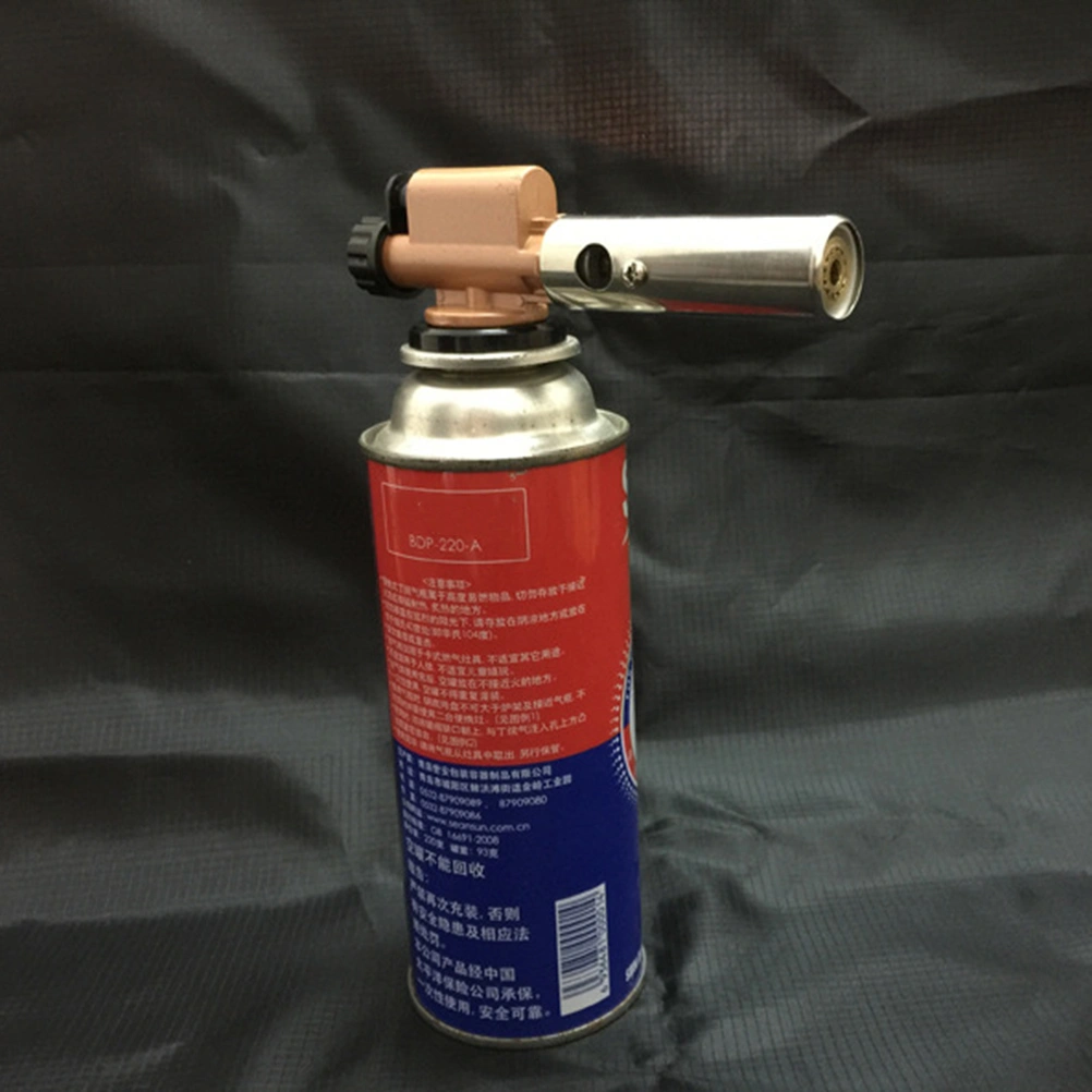 Portable Outdoor Flamethrower Gas Welding Torch Barbecue Burning Torch (Silver)