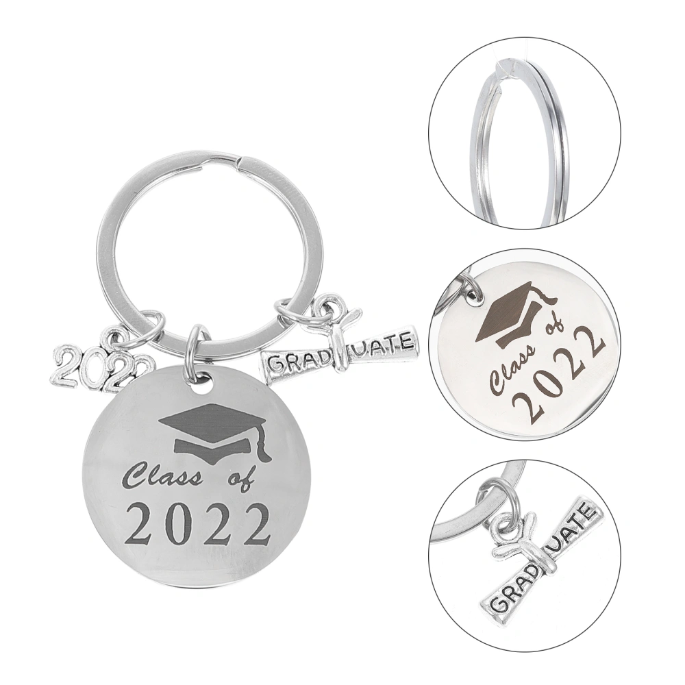 2 Pcs Graduation Key Chain Stainless Steel 2022 Graduation Key Chain Hanging Ornament