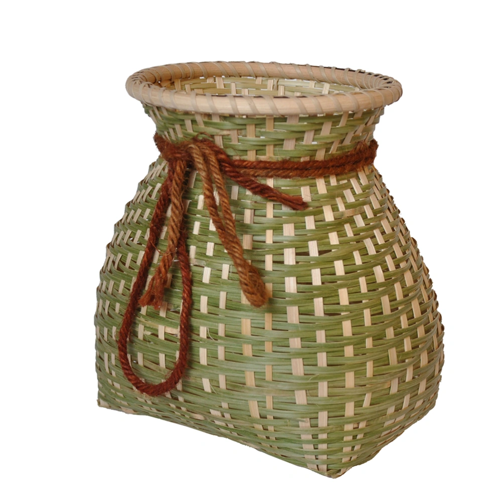 1pc Handmade Bamboo Woven Basket Storage Basket Storage Container Flower Basket