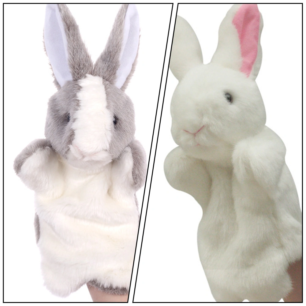 2pcs Funny Rabbit Hand Doll Interesting Hand Puppet Toys Interactive Toys