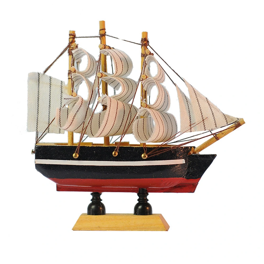 1Pc Wooden Sailboat Crafts Ship Model Sailing Boat Decor Home Ornament