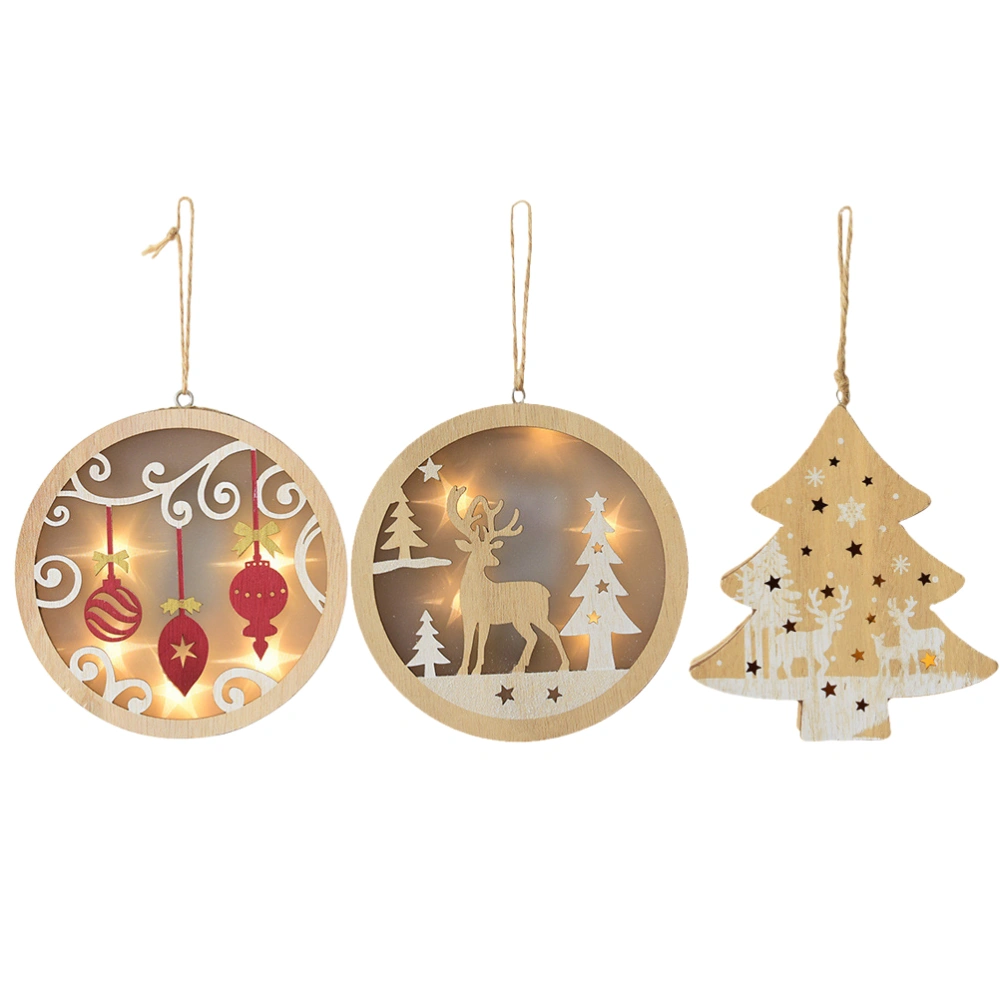 3Pcs Xmas Tree Pendants Xmas Luminescent Ornaments Christmas Adornments