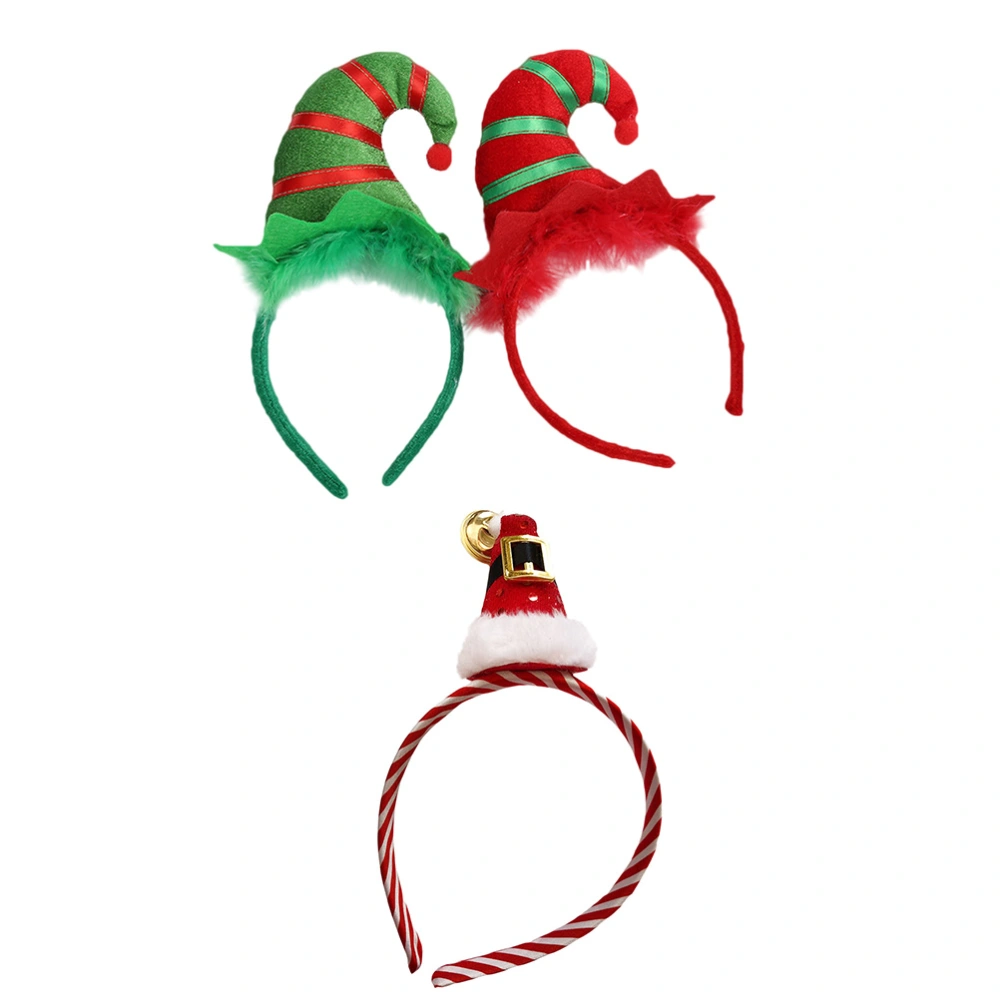 3Pcs Christmas Hairbands Headwear Adorable Christmas Hat Hair Accessories