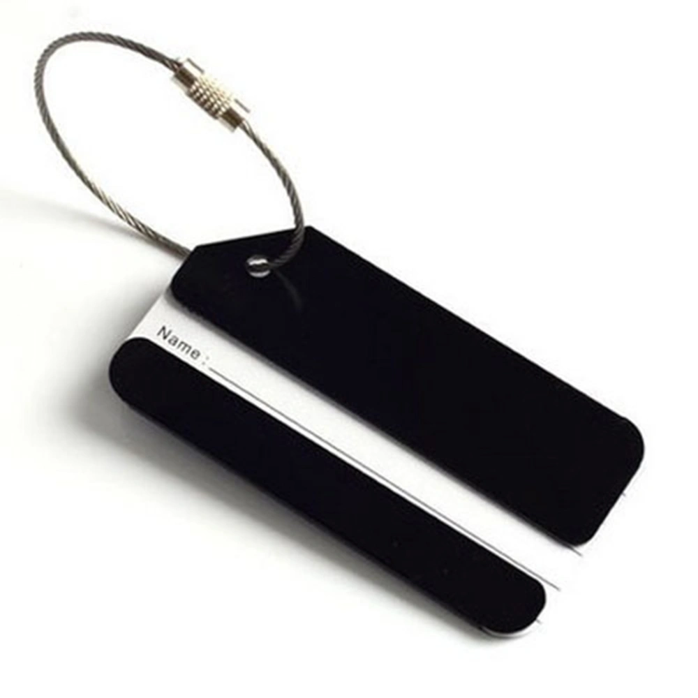 2pcs Aluminum Luggage Tags Multicolour Fashion Baggage Tag Handbag Tag for Travel Suitcase (Black, Red)