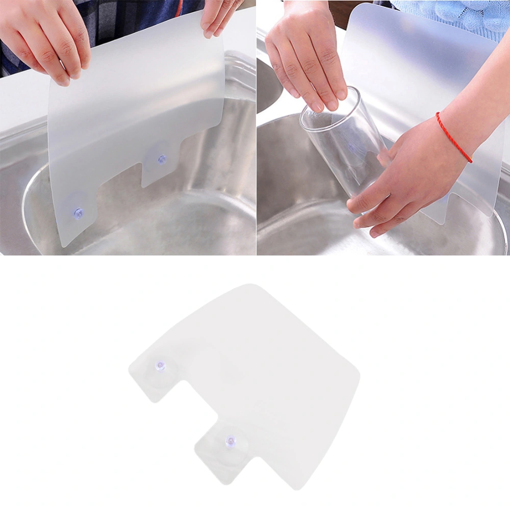 2PCS Sucktion Cup Basin Sink Water Guard Anti-splash Splashproof Baffle for Home Kitchen Bathroom