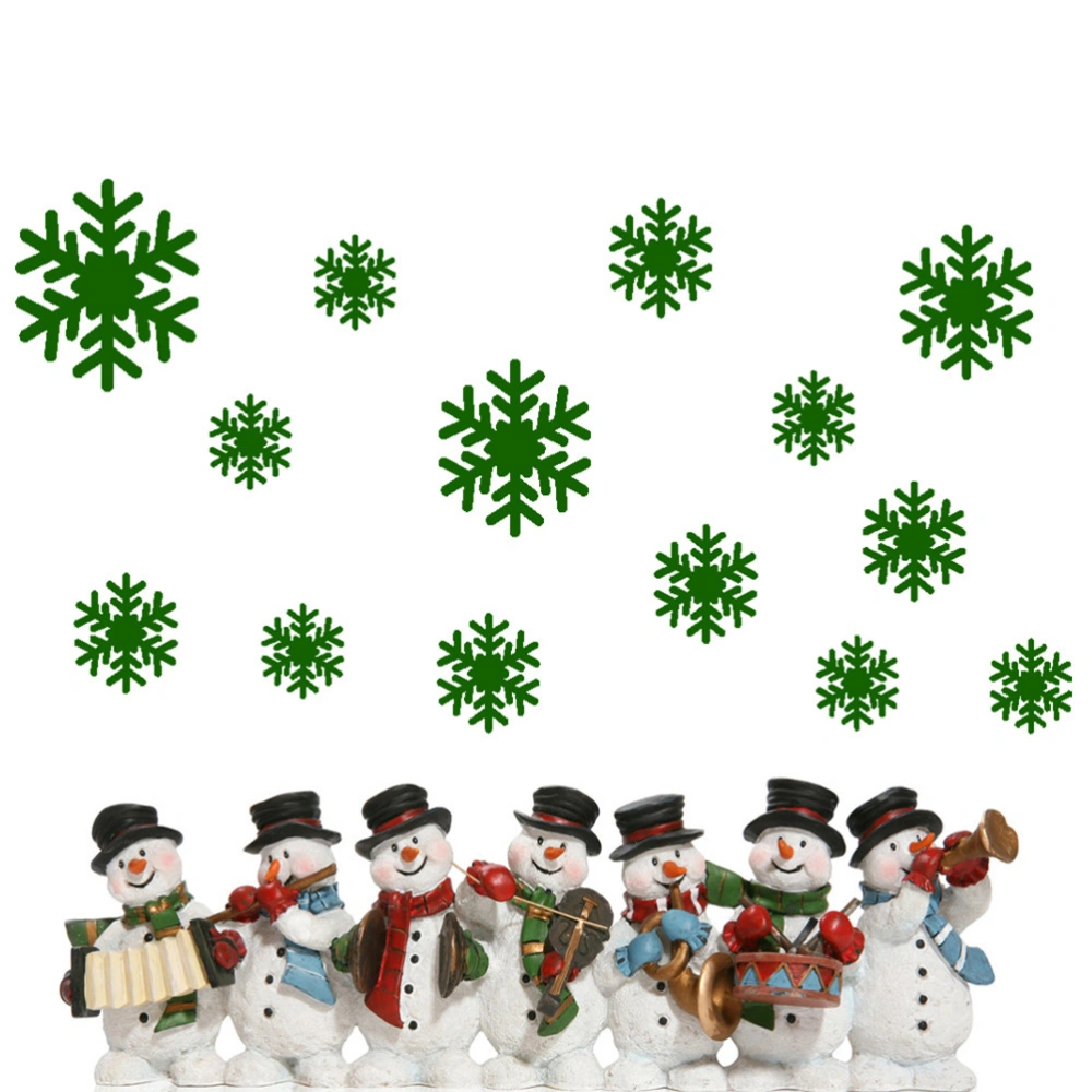 Snowflakes Decoration Removable PVC Wall Window Door Mural Decal Sticker for Home Retail Store Coffee House Restaurant Supermarket Dress Shop (Green)