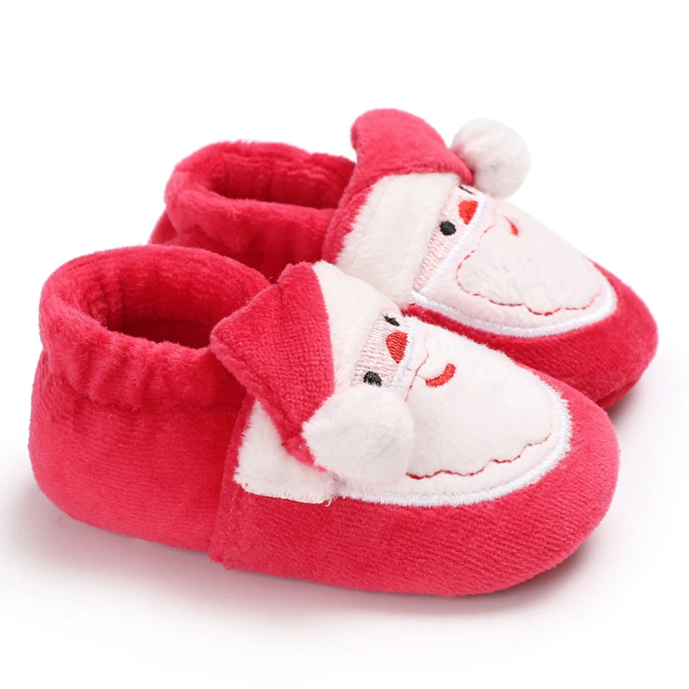 1 Pair of Baby Christmas Boots Slipper Shoes Infant Newborn Booties Toddler Winter Warm Prewalker for Boy Girl 11CM Long (Red)