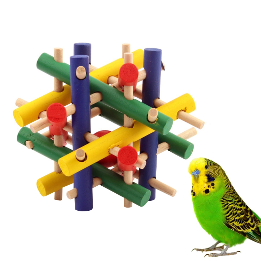 1pc Wooden Pet Parrot Biting Toys Parrot Climbing Toy Bite Resistance Toy Pet Supplies