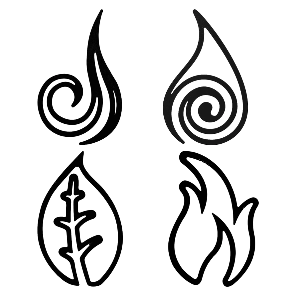 4 Pcs Four Elements Acrylic Wall Stickers Divination Meditation Yoga Wall Decor