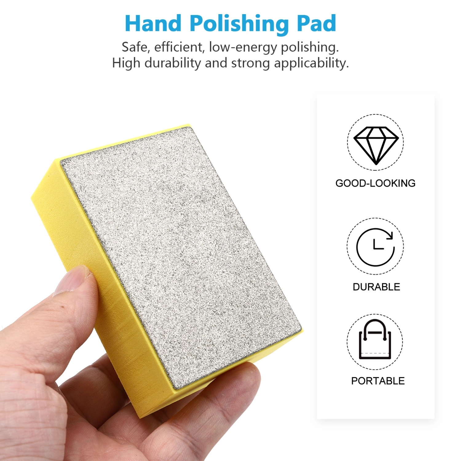 1pc Hand Polishing Pad Hand Sanding Block Durable Grinding Tool (100 Grit)