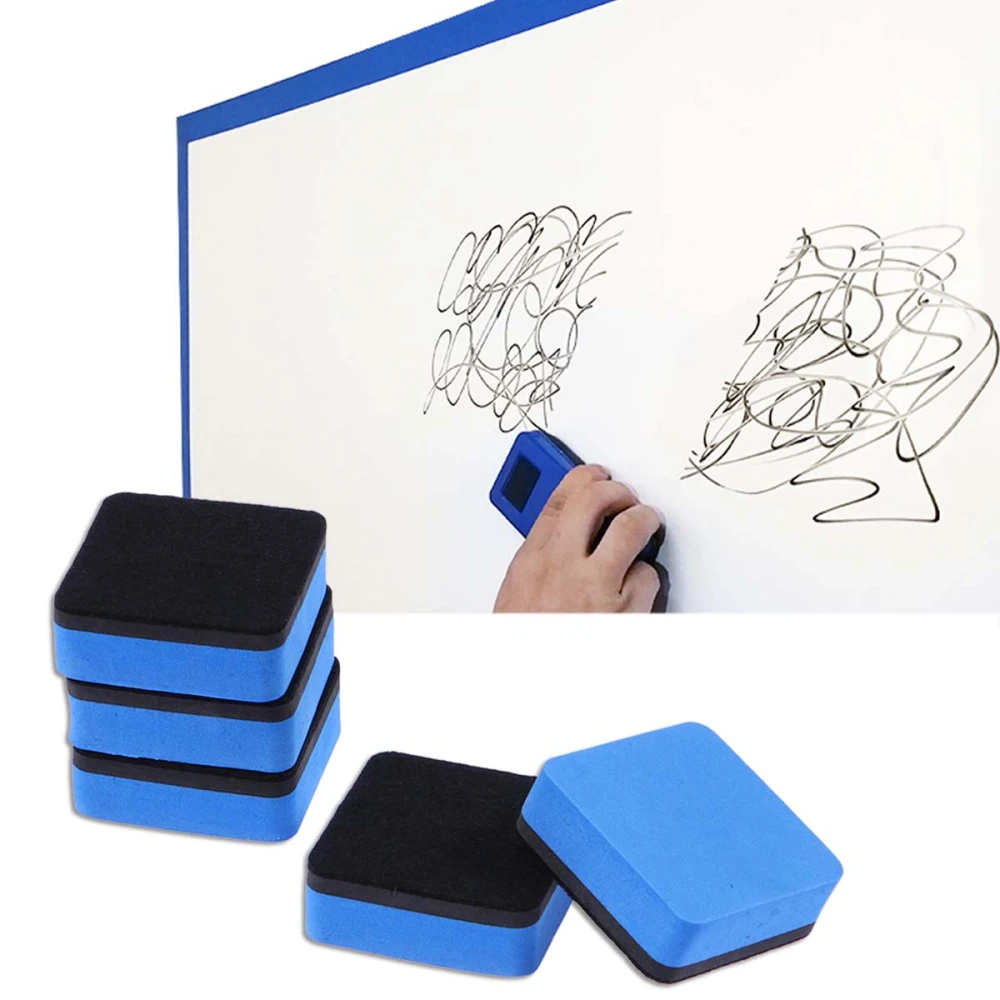 30PCS Magnetic White Board Square Eraser for Home School and Office (Blue)