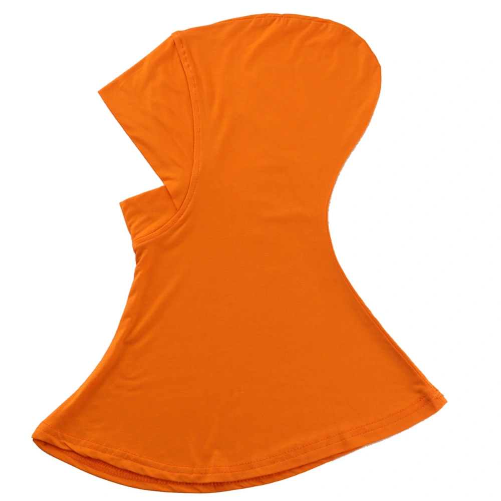 Women Adjustable Muslim Hijab Neck Cover Scarf Bonnet Inner Hijab Full Cover Bone Lady Islamic Muslim Headwear (Orange)