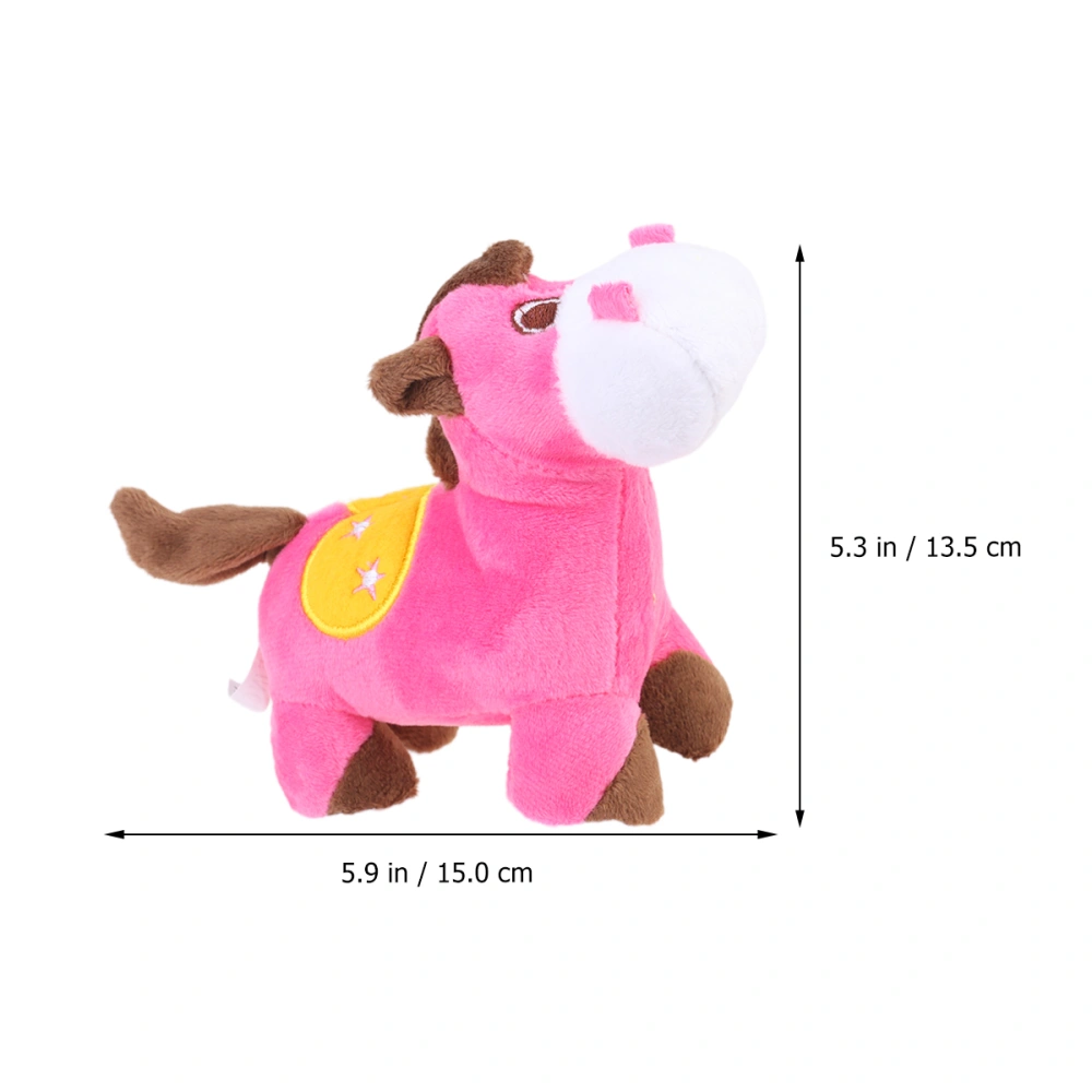 Horse Shaped Squeaky Toy Adorable Chewing Toy Dog Sound Toy Pet Plaything Supplies for Dog Pet (Pink)