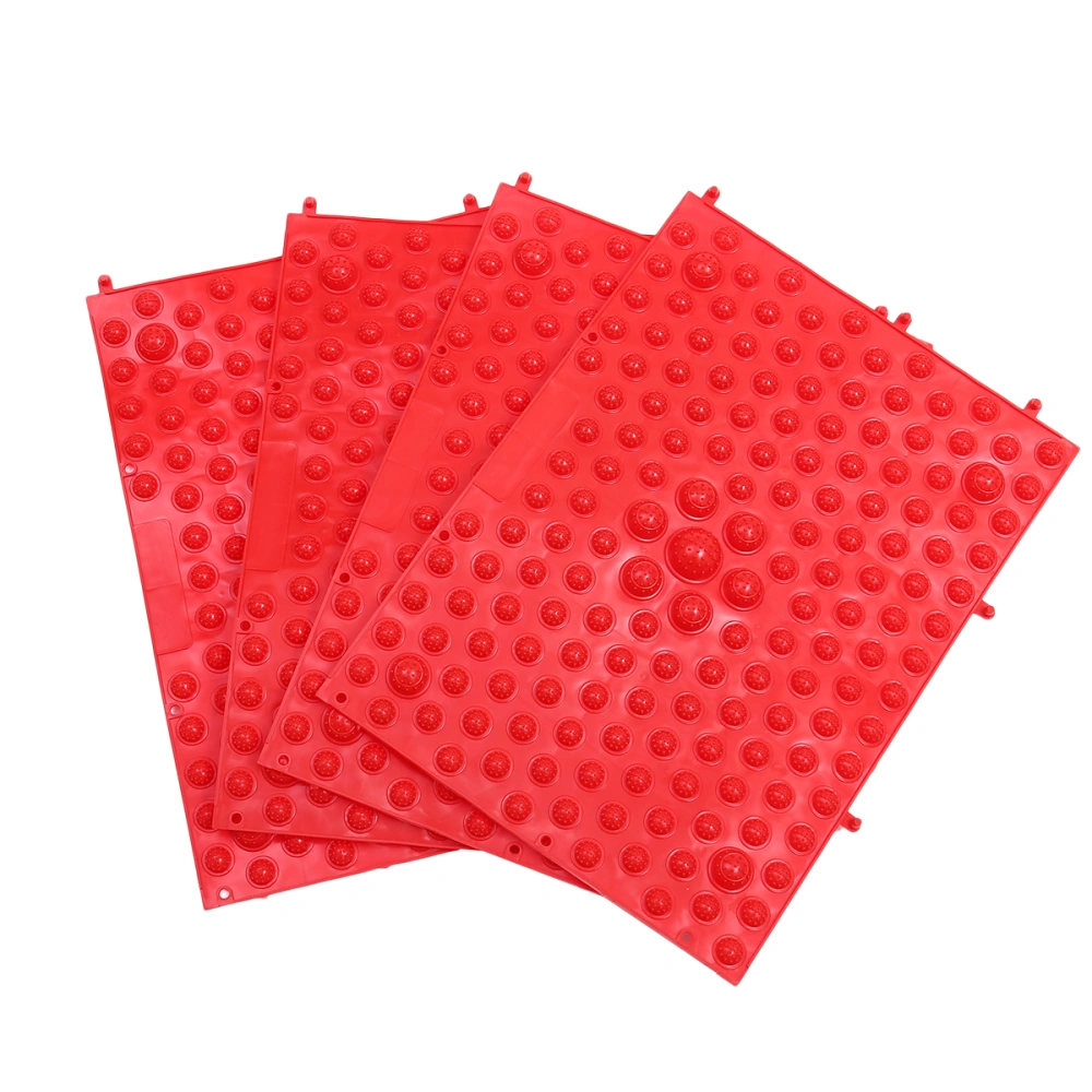 4 Pcs Foot Massage Pad Reflex Massage Mat Game Plaything Punish Props Toe Pressure Plate Massage Pad Acupressure Relaxation Mat for Home Outdoor (Red)