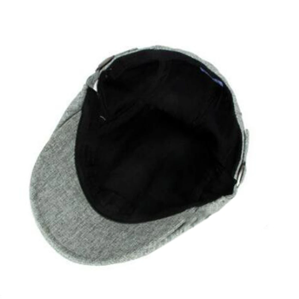 Fashion Casual Artist Painter Flat Beret Caps Men Adjustable Flat Hat (Dark Gray)