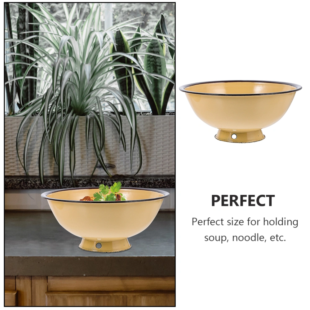 Household Enamel Bowl Useful Instant Noodle Bowl Vintage Food Bowl for Home