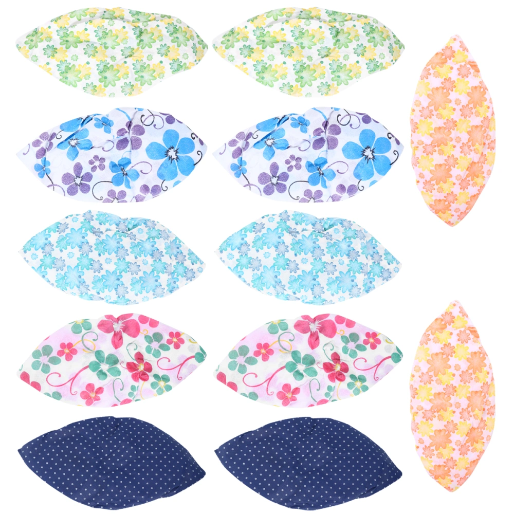 6 Pairs Washable Printed Non-woven Fabric Shoe Covers Thickened Non-slip Indoor Dustproof Foot Cover for Home Men Women