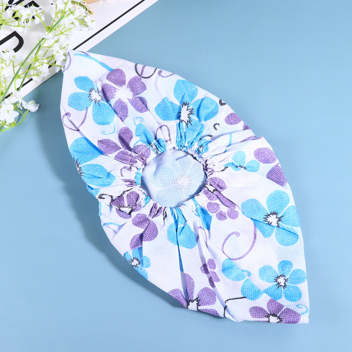 6 Pairs Washable Printed Non-woven Fabric Shoe Covers Thickened Non-slip Indoor Dustproof Foot Cover for Home Men Women