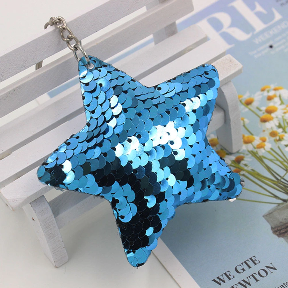 Star Keychain Shining Beautiful Decor Hanging Keyring for Key Bag Car (Random Color)