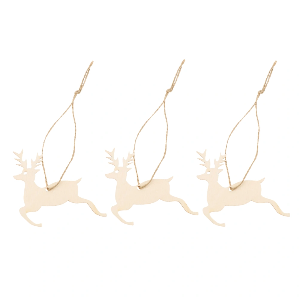 50pcs Xmas Hanging Decor Wooden Hanging Crafts Ornament Christmas Tree Party Hanging Pendant Decoration for Home (Jumping Deer)