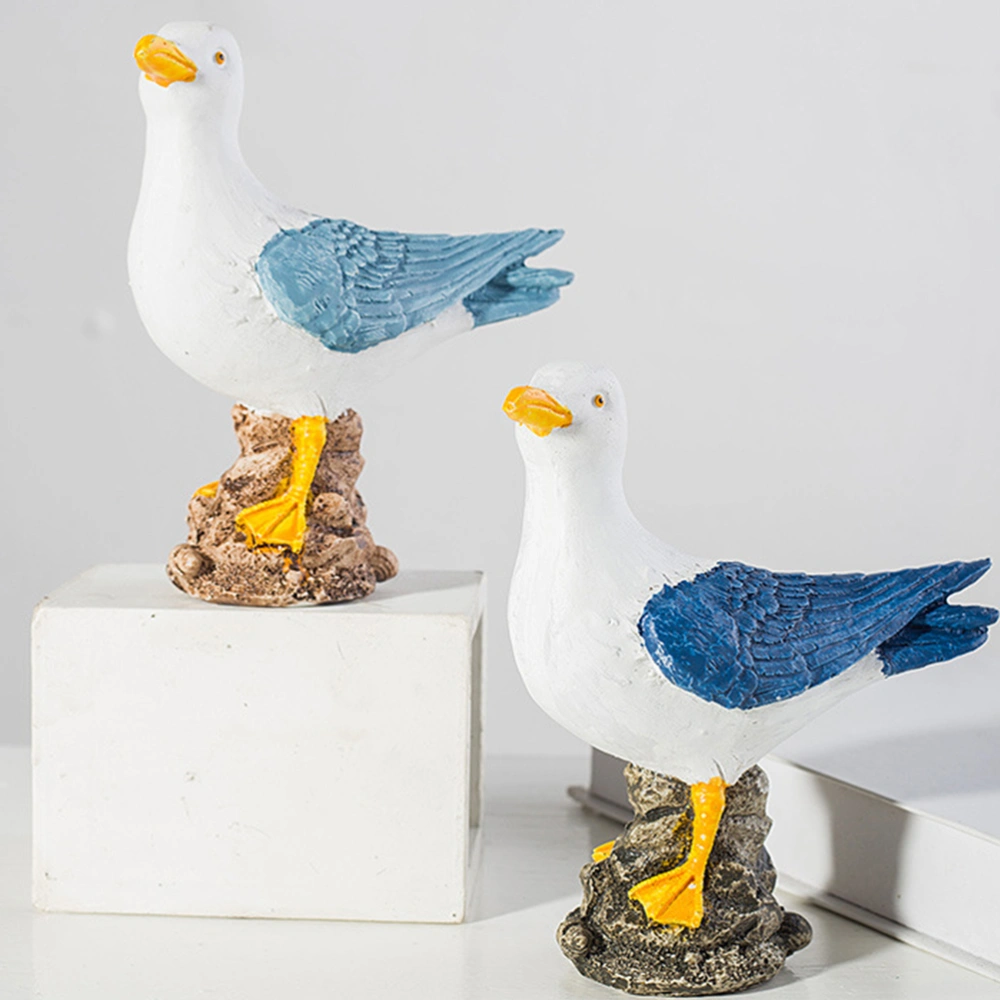 Resin Bird Craft Ornament Lifelike Seagull Ornament Resin Desktop Sculpture