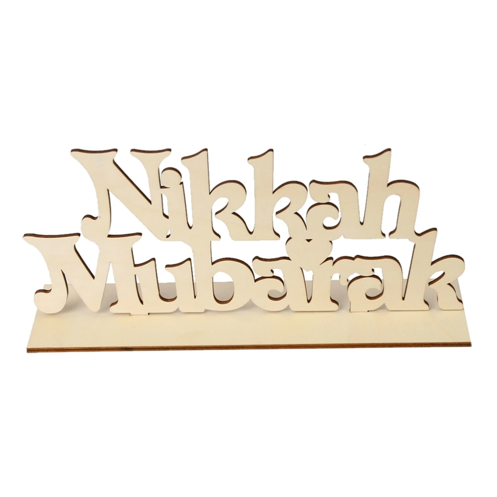 Wooden Nikkah Mubarak DIY English Letter Home Furnishings Decoration Party Supplies