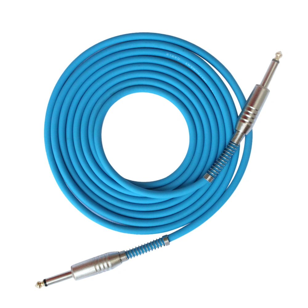 3m Guitar Cable Audio Male to Male Cable Wire Cord Knitting Copper 6.35mm Straight Plug For Electric Acoustic Guitar Bass (Blue)