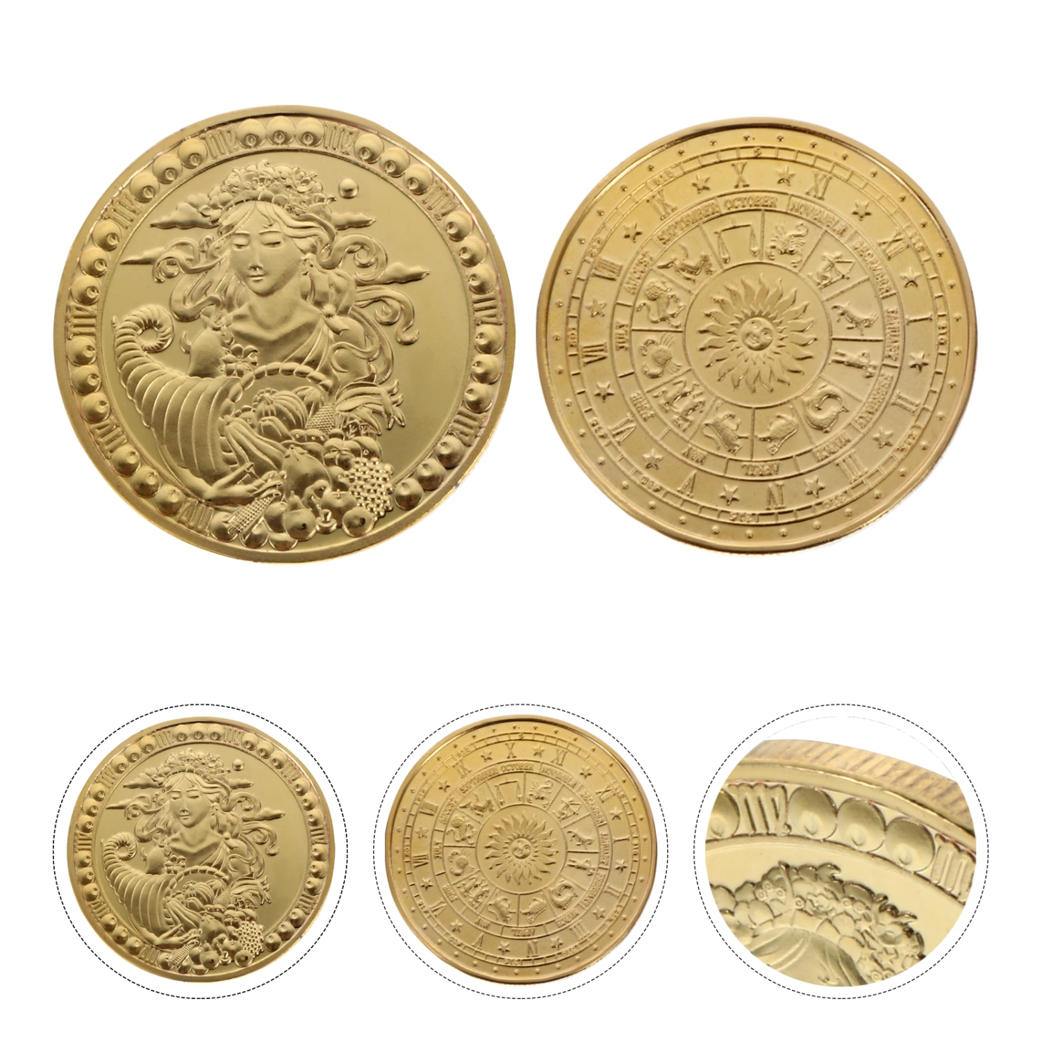1Pc Constellation Commemorative Coin Virgo Collection Coin Iron Collection Coin